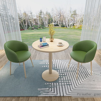Ensemble de table et de chaises de réception rondes avec chaises en coque PU pour bureau, réunion, réception, hall, hôtel, mobilier de négociation