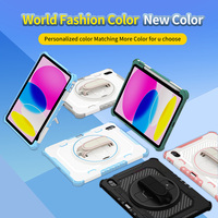 Étui de tablette robuste antichoc pour iPad 10e et 11e génération 10,9 pouces, coque en TPU avec sangle de maintien rotative et support