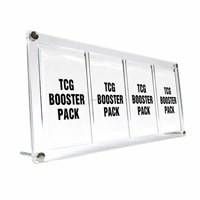 Étui magnétique en acrylique personnalisé à 4 emplacements pour présentoir de paquets de boosters Pokémon, support de rangement pour cartes à collectionner TCG