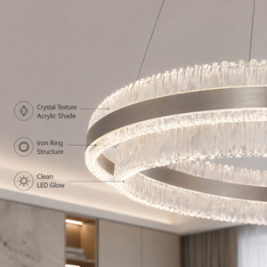 Lámpara de araña moderna regulable con control remoto, LED tricolor, cristal y hierro, para comedor, sala de estar, hotel, villa, decoración del hogar. - Product Image 2