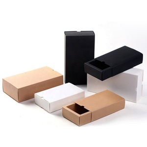 Logotipo personalizado marrón reciclado <span class=keywords><strong>de</strong></span> cartón <span class=keywords><strong>de</strong></span> papel Kraft calcetín embalaje deslizante cajón caja con manga - Product Image 3