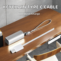 Kabel Data Mini USB Type-C Portabel Pengisian Cepat 3A Kabel Tunggal dengan Gantungan Kunci untuk Perangkat Seluler dan Power Bank Sampel Gratis