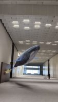 Modèle de baleine bleue gonflable géante réaliste télécommandée pour exposition muséale, centre commercial, drone gonflable
