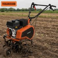 Minicultivadora Agrícola YKX a Gasolina con Transmisión por Correa para Cultivo de Tomates y Pimientos en Invernadero, Equipo de Labranza