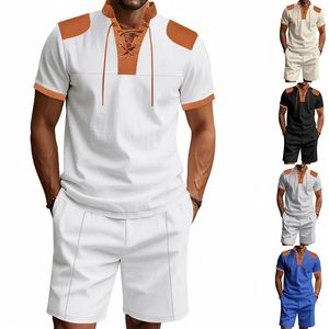 Conjuntos deportivos para vacaciones minimalistas elegantes de alta calidad para hombres al por mayor: conjuntos de manga corta transpirables de secado rápido - Product Image 1
