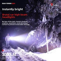 Lampe torche puissante super-lumineuse longue portée, portée du faisceau de 500 m, charge USB, design étanche, construction en alliage d'aluminium