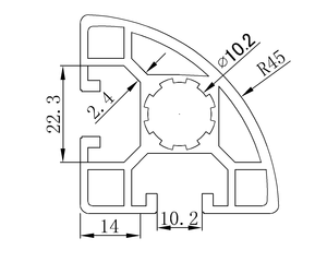 Profili in alluminio per divisori da ufficio con estrusione in alluminio a scanalatura a T <span class=keywords><strong>2026</strong></span> - Product Image 2