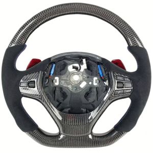 Volante de Fibra de Carbono para <span class=keywords><strong>BMW</strong></span> con LED y Alcántara, Compatible con F20 F21 F52 F30 F31 F34 F10 F11 F07 F18 F06 F12 F13 F01 F02 F26 X6 F16 328i - Product Image 6