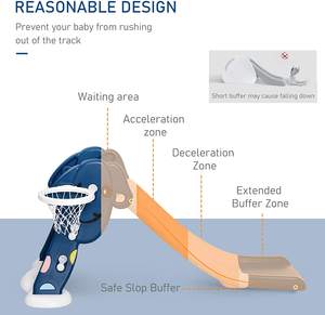 ABST 2 en 1 toboggan d'intérieur en plastique <span class=keywords><strong>pour</strong></span> enfants <span class=keywords><strong>chiot</strong></span> chien et panier de basket-ball Offre Spéciale les enfants jouent maison toboggan en plastique et cerceau de basket-ball - Product Image 2