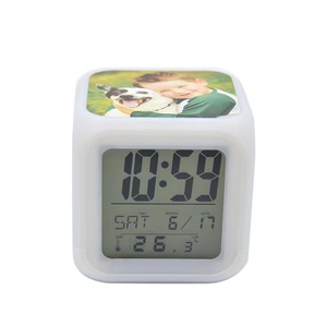 Square Cube LED Elektronische kreative Sublimation Blank Cube Clock Farbwechsel Wecker mit PET - Product Image 6