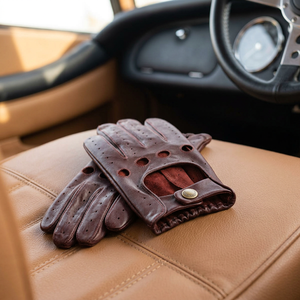 Gants en cuir de mouton uni pour homme, longueur poignet, doux, compatibles écran tactile, pour cyclisme, activités extérieures, conduite hivernale - Product Image 3