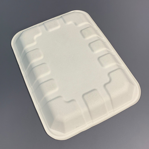 11*8 inch phân hủy sinh học bã mía khay thức ăn cho Takeaway thân thiện với môi tấm dùng một lần cho bao bì thực phẩm - Product Image 5