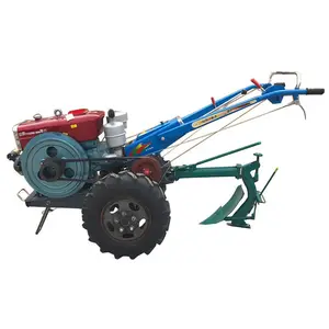 Tractor de mano para agricultura/jardín, tractor de dos ruedas para caminar, mini tractores 15hp/18hp/25hp