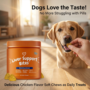 Soporte para el hígado Mordeduras Masticables suaves Aceite de Palma Curcumina Extracto de cúrcuma Lecitina de girasol Cardo Mariano Suplemento para el cuidado de <span class=keywords><strong>la</strong></span> salud de mascotas Perro - Product Image 2