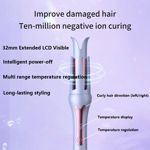 Rizador de Pelo Cerámico de Iones Negativos de 32 mm, Rizador Eléctrico Automático Giratorio, Portátil para Uso en Autocaravanas, Calentamiento Rápido en 10 Segundos, Calor Ajustable - Product Image 2