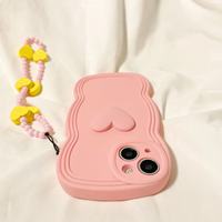 Coque de téléphone créative en Silicone souple avec motif coeur d'amour 3D pour iPhone 13 13 Pro Max
