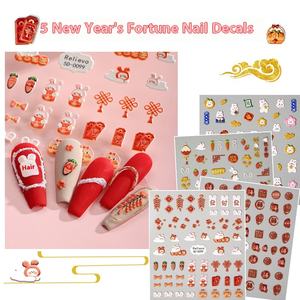 <span class=keywords><strong>2023</strong></span> mignon nouvel an Style chinois lapin ongles autocollants 5D Relief bijoux autocollant mural en gros - Product Image 5