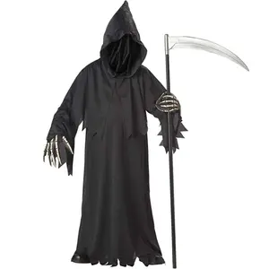 Horror Party gruselig Phantom Halloween Kostüm Deluxe Sensenmann Tod Cosplay Kostüm für Kinder Erwachsene ZBHC-011