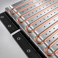 Plaque de refroidissement liquide en aluminium sur mesure usinée CNC avec tube en cuivre intégré pour dissipation thermique par eau pour EV IGBT et laser à fibre