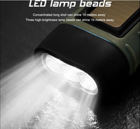 Lampe torche rechargeable à énergie solaire avec lumière puissante, corps en ABS, torche à manivelle, corps en PC
