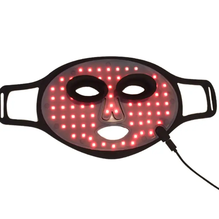 Masker Wajah LED terapi kecantikan kulit wajah, dapat diisi ulang nirkabel silikon fleksibel Korea 4 warna lampu foton