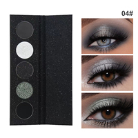Palette de fards à paupières en poudre haute pigmentation, 5 teintes foncées, label privé personnalisé, fini mat et pailleté, emballage en gros, cosmétiques