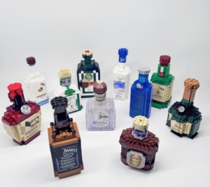 Kit de modelo creativo de ladrillo, botella de whisky y vino, adorno coleccionable, juego de bloques de construcción educativos de plástico para adultos, regalo para niños - Product Image 3