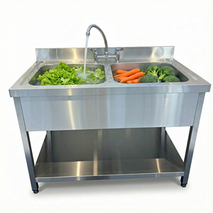 โต๊ะอ่างล้างจานสแตนเลส 3 ช่อง สำหรับร้านอาหาร บาร์ ครัว โรงแรม และบ้าน - Product Image 1
