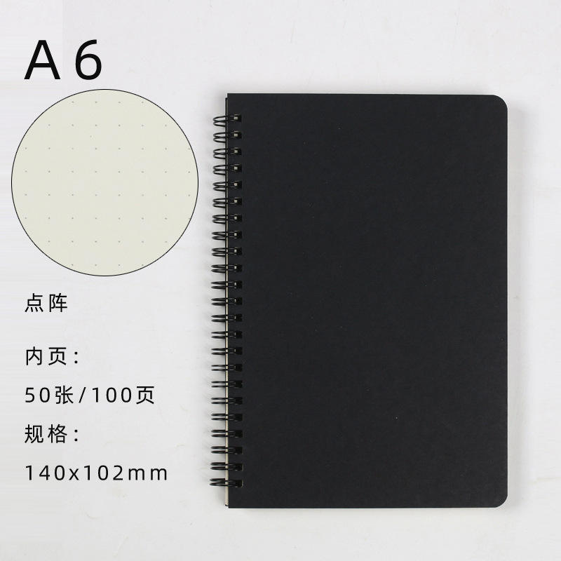 A6 dot matrix black card book