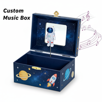 Boîte à musique rotative personnalisée Yiyu sur le thème de l'espace, avec rangement, cadeaux d'anniversaire personnalisés, écologique, à manivelle