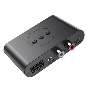 BT 5.0 ses alıcısı U Disk RCA 3.5mm 3.5 AUX Jack Stereo müzik kablosuz adaptör araba için Mic ile kiti hoparlör amplifikatör