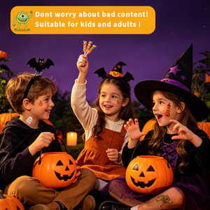 Lindas pegatinas de tatuajes temporales de Halloween para niños, tatuajes corporales impermeables de fantasmas, calabazas y monstruos para fiestas infantiles - Product Image 2
