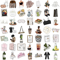 50 autocollants décoratifs en PVC imperméable pour ordinateur portable, guitare, bagages, adolescents et adultes, style dessin animé Clean Girl, pour le graffiti DIY