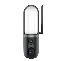 Caméra de surveillance extérieure intelligente avec application mobile, Wi-Fi, étanche, alimentée par batterie, double objectif, vision nocturne, détection de mouvement, 1080P 4MP