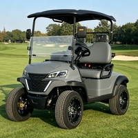 Voitures de golf utilitaires et de bonne qualité, deux places, 48 volts, électriques, avec pare-brise pliable et porte-sac pour le parcours de golf