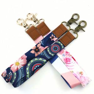 Custom Luxury Embossed Leather <b>Wristlet</b> Keychain Hand-Strap with <b>Wristlet</b> Phone Lanyard Printed Promotional Keychain & Carabiner - Product Image 3