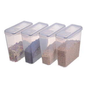 Cereal Container Storage Set BPA Free Plastic Airtight Lid 4 Piece Set Cereal Dispensers Food Storage Container Set Suitable For Cereal Flour Sugar