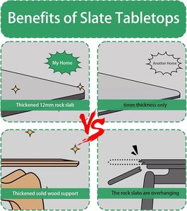 Bộ bàn ghế ăn 6 món bằng gỗ nguyên khối 55.11 \ "* 31.5 \" * 29.52 \ "nhà bếp phòng ăn bàn với 4 ghế 70.86 \" Chiều rộng chỗ ngồi - Product Image 2