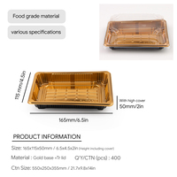 Barquettes à sushi et contenants d'emballage alimentaire à emporter en PET doré recyclable