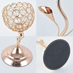 Portavelas de cristal LANJO con forma de flor, decorativos para el hogar, para bodas, cenas y fiestas. - Product Image 6