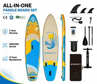 Planche de surf gonflable de haute qualité 11'x33"x6'' pour la planche à pagaie, planche de SUP familiale large et stable avec pompe