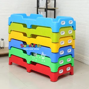 Grosir colorful plastik anak-anak tidur tk anak furniture anak cot bed