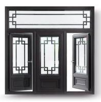 Fenêtre à triple vitrage isolante de style chinois ancien de luxe, en alliage d'aluminium, à économie d'énergie, faible émissivité, certifiée Energy Star
