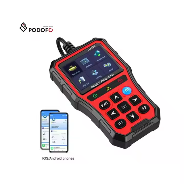Podofo OBD2 Auto Diagnostic Car Scanner Diagnostic Tools Reader 12V for Android PC 2024 Car Diagnostics IPSScreen ECU APP OTA