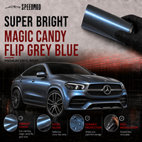 Film de protection SPEEDMOD Magic Candy Flip gris bleu PPF 7,5 mil TPU auto-réparant pour voiture 1,52 m x 15 m – Direct Usine