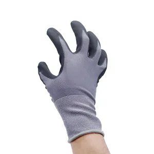 15g grey Nylon Spandex Đen Nitrile bọt kết thúc cọ găng tay tráng