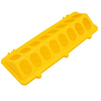 Mangeoire et abreuvoir en plastique durable pour volailles, poussins, pigeons, cailles, avec 12/18/22 trous, nouveau modèle long