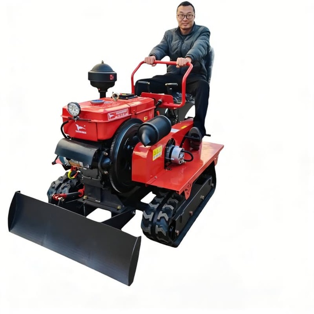 Multi-purpose 35HP Agricultural Plow Pose Rotary Tiller for Paddy Field Crawler Remote Controlled Mini Tractor for Farming