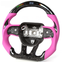Volants de direction en fibre de carbone intelligents à LED personnalisés pour Dodge Challenger, couleur rose Devil Horn