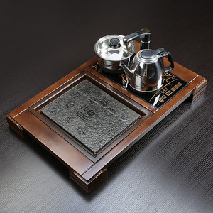 Plateau à thé en bois massif avec réchaud électrique, ensemble de thé Kung Fu quatre en un, résistant à la chaleur, pour le thé de l'après-midi - Product Image 3
